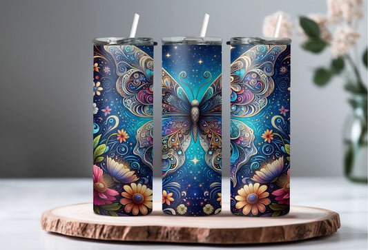 Blue Butterfly tumbler 2