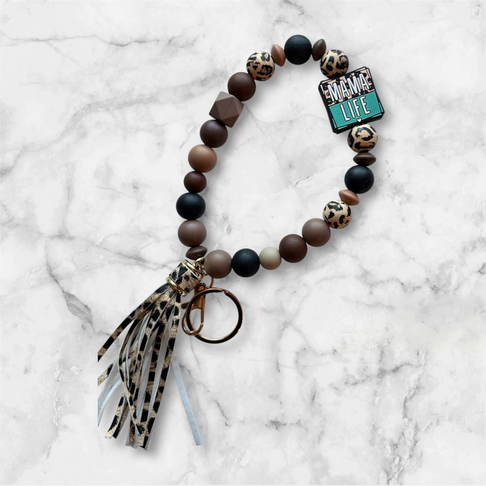 Mama wristlet keychain