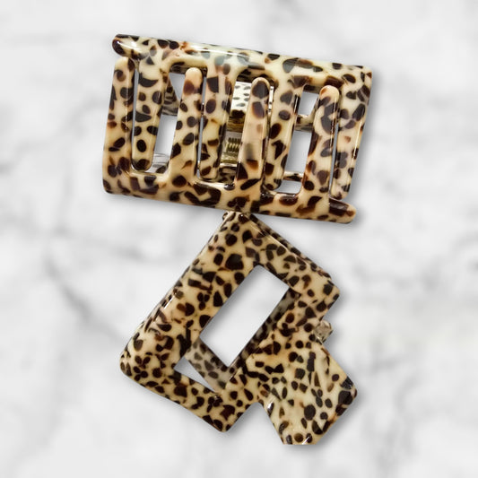 Dark & Light Brown 2-Inch Hair Clips