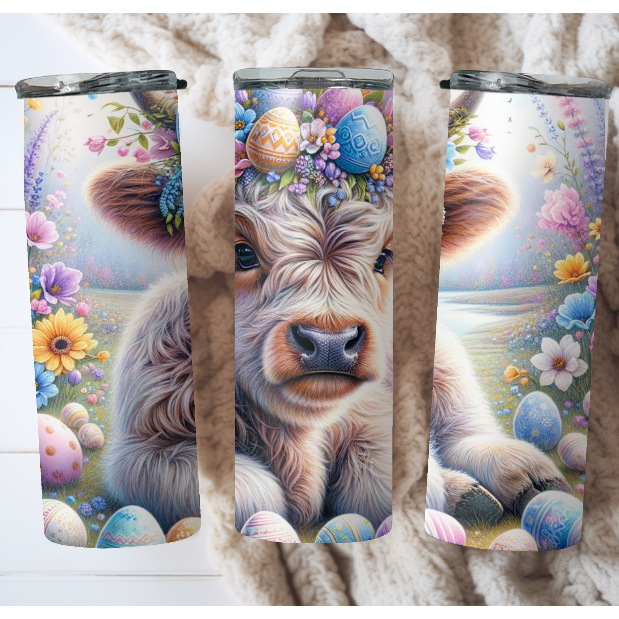 Highland Cow Easter 20oz Tumbler