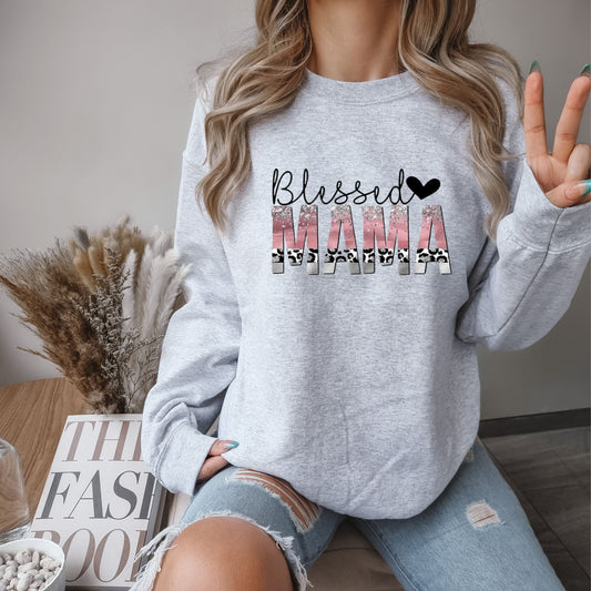 Blessed Mama Crew Neck Sweater