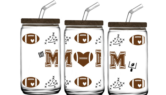 FootBall Mom Libby Glass Can Cup
