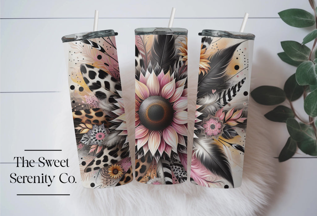 Pink & yellow sunflower Tumbler