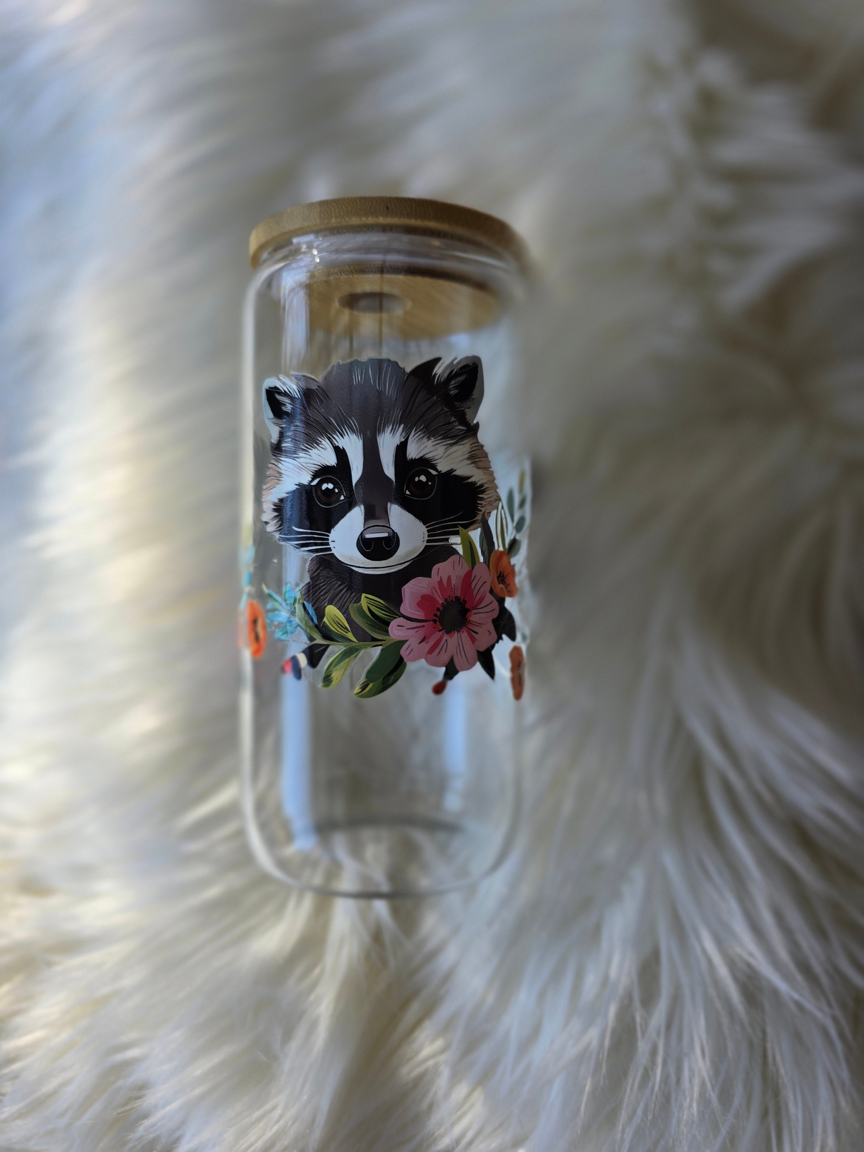 Trash Panda Glass 16oz Tumbler