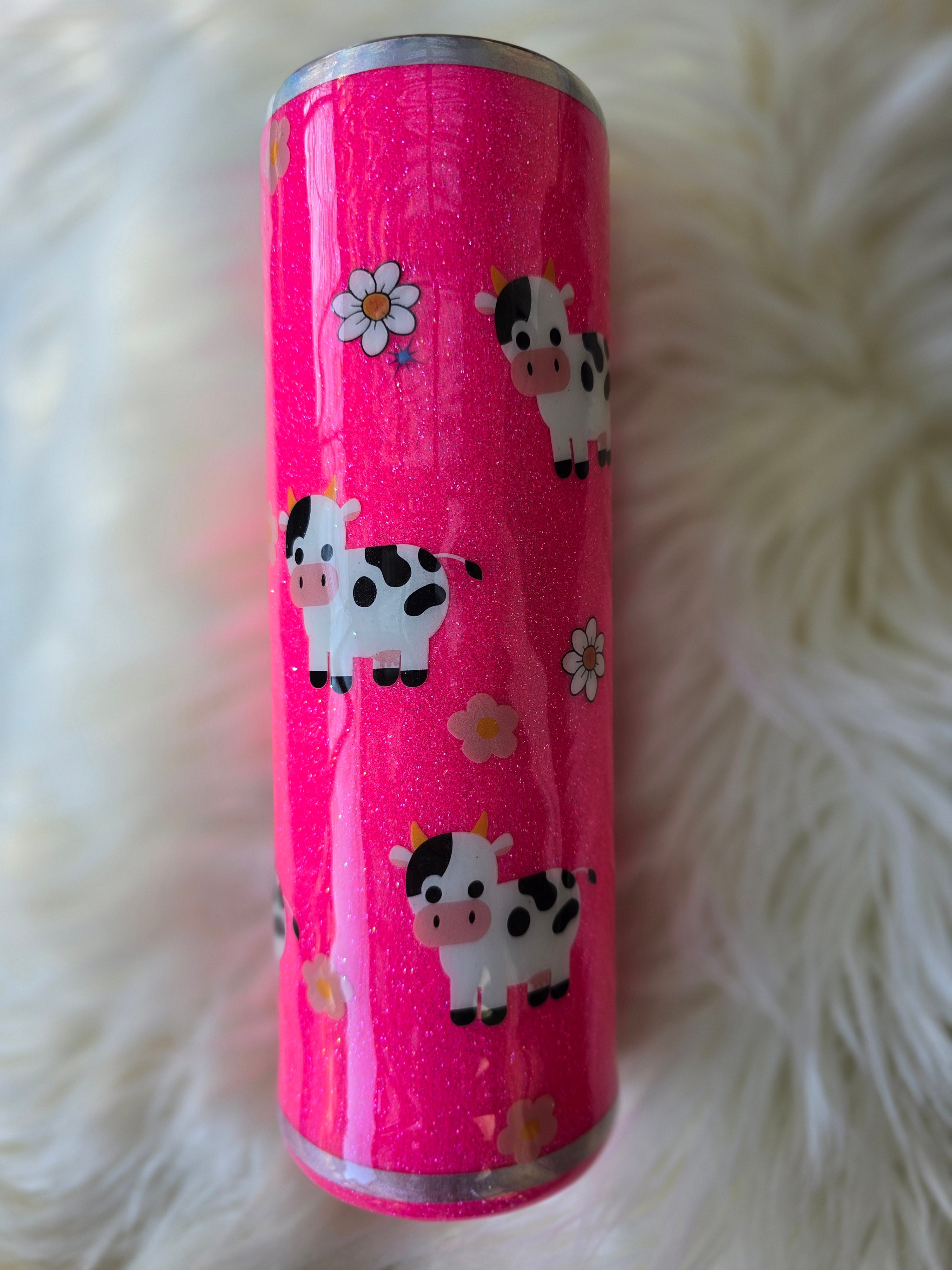 💖 Sip in Style with Our Pink 30oz Cow Epoxy Tumbler! 💖🐄