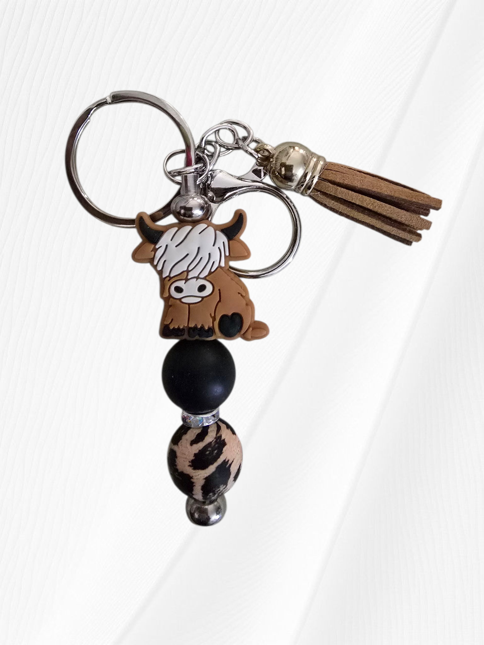 Hyland Brown Cow Keychain