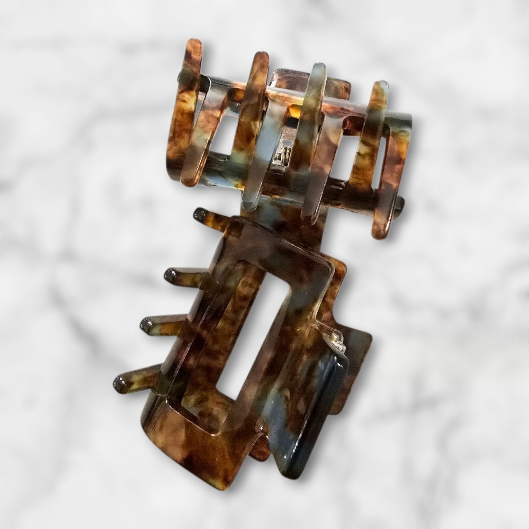 Teal & light Brown 1.25 Hair Clip